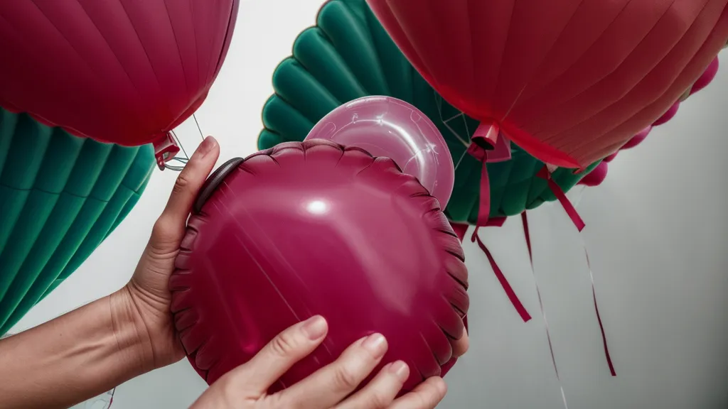 Inflando con bomba manual un globo de doble capa para globos personalizados con color sólido